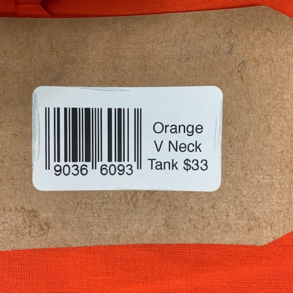 Listicle Orange Linen Blend V Neck Tank Top - Picture 7 of 8
